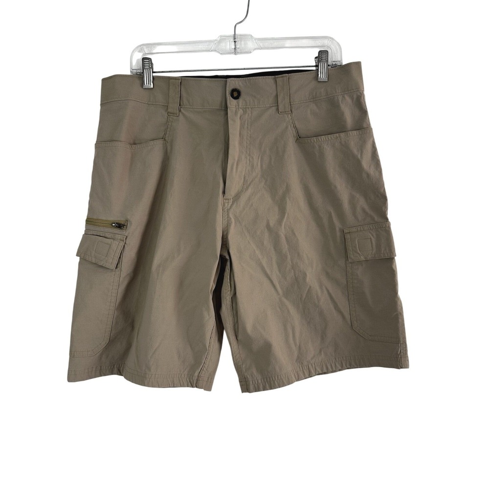 Orvis Tech Cargo‎ Shorts Mens 34 Beige Stretch Nylon Hiking Outdoor Activewear